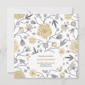 Indian floral Birthday Invitation