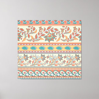 Indian Floral Borders Seamless Pattern Canvas Print