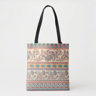 Indian Floral Borders Seamless Pattern Tote Bag