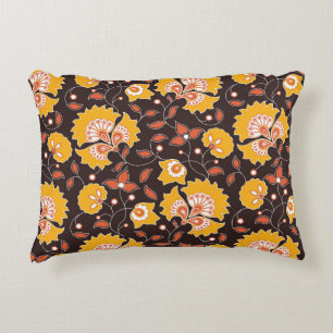 Indian Floral Coloured Vintage Seamless Decorative Cushion