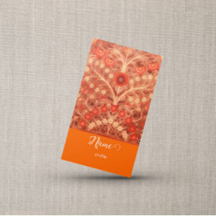  Indian  floral - elegant  script  business card
