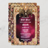 Indian floral elephants Hindu royal gems bridal 