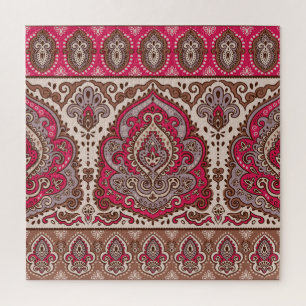 Indian floral paisley, ethnic mandala pattern. jigsaw puzzle