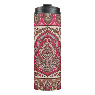 Indian floral paisley, ethnic mandala pattern. thermal tumbler