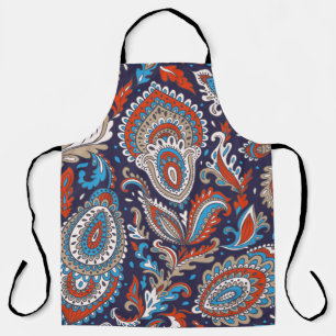 Indian floral paisley medallion pattern. Ethnic Ma Apron