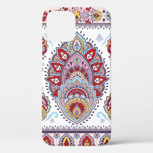 Indian floral paisley medallion pattern. Ethnic Ma Case-Mate iPhone Case (Back)