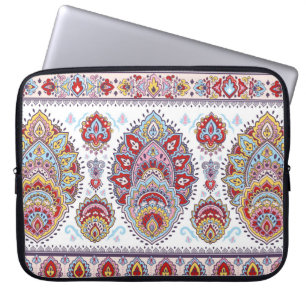 Indian floral paisley medallion pattern. Ethnic Ma Laptop Sleeve