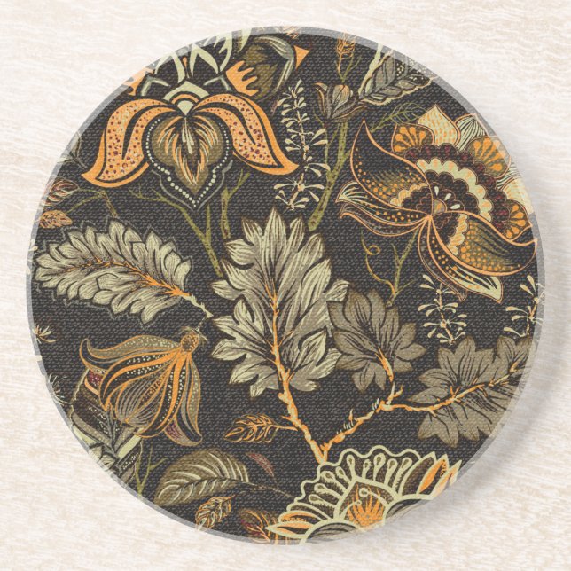 Indian floral paisley, seamless ethnic pattern. coaster (Front)