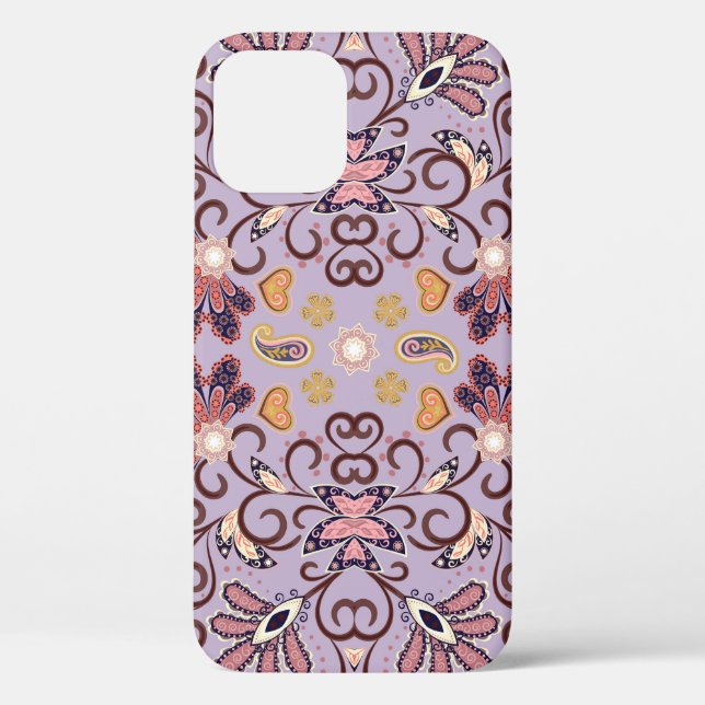 Indian floral tablecloth: lovely pastel pattern Case-Mate iPhone case (Back)