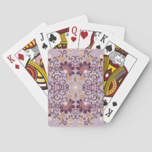 Indian floral tablecloth: lovely pastel pattern playing cards
