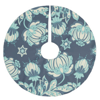 Indian Floral Vintage Seamless Pattern Brushed Polyester Tree Skirt