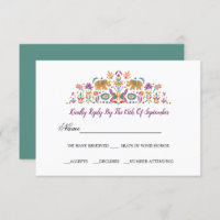 Indian Flower Elephant Jade green RSVP wedding V2