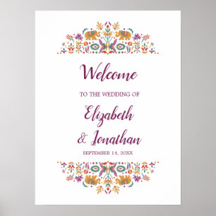 Indian Flower Elephant wedding welcome sign
