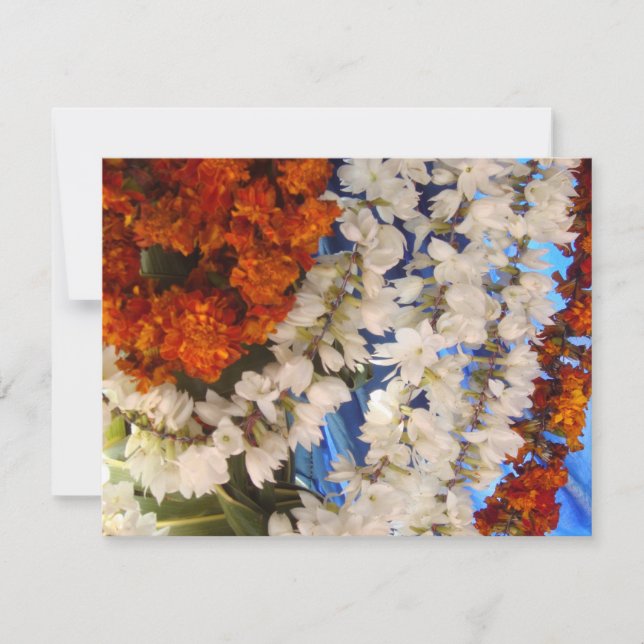 Indian Flower garlands Invitation (Front)