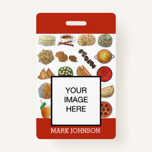 Indian Food Cuisine Cafe Restaurant Chef Server ID Badge