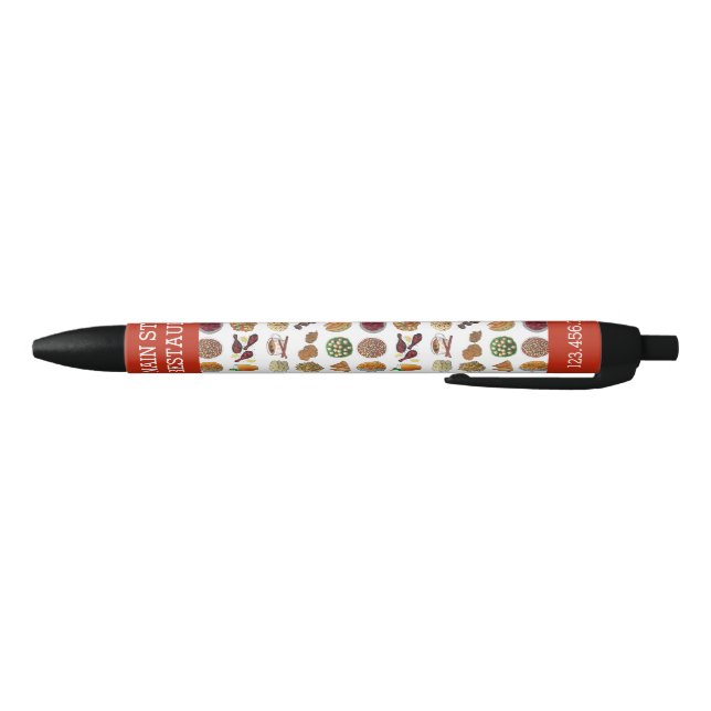 Indian Food Cuisine India Restaurant Promo Black Ink Pen (Bottom)