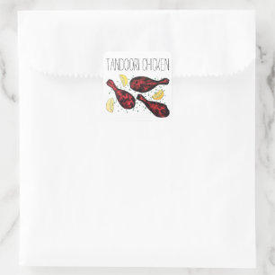 Indian Food Tandoor Cooking Tandoori Chicken Square Sticker