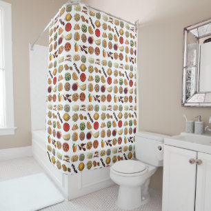 Indian Foods Dishes Cuisine of India Illustration Shower Curtain