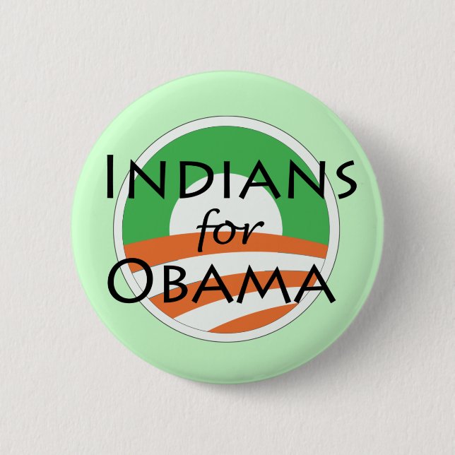 Indian for Obama 6 Cm Round Badge (Front)