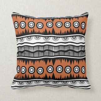 Indian Geographic Brown Tone Stripes Cushion