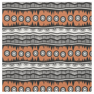 Indian Geographic Brown Tone Stripes Fabric