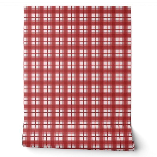 Indian Gingham - Mexican Red Wallpaper (Unrolling)