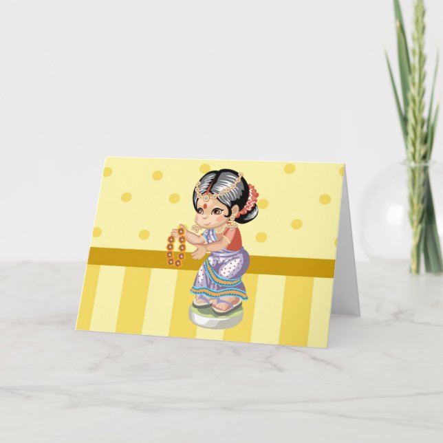 Indian Girl Greeting Card (Front)