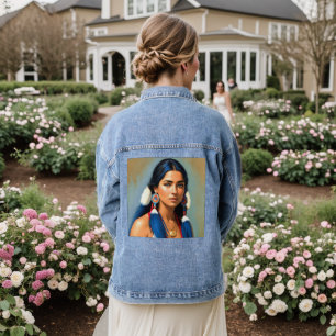 INDIAN GIRL NATIVE AMERICAN Denim jean Jacket