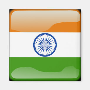 Indian glossy flag magnet
