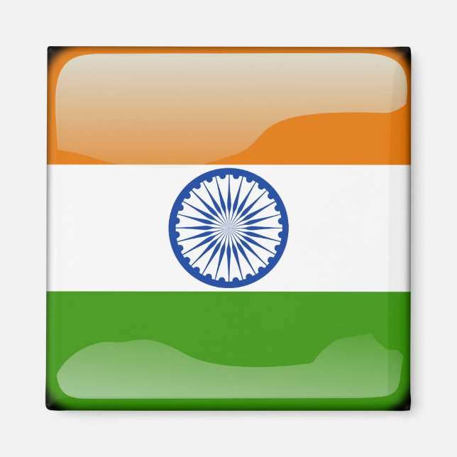Indian glossy flag magnet (Front)