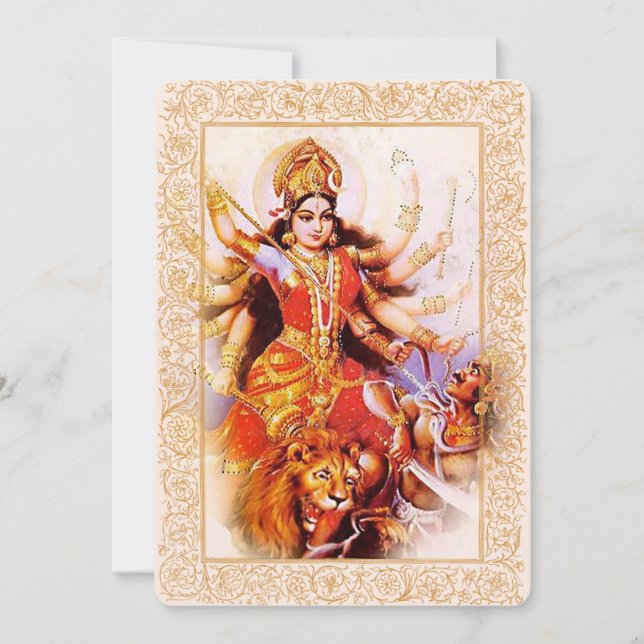 Indian Gods/Ma Durga - Invitation Card (Front)
