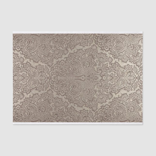 Indian Gold Damask Tissue Paper (Front)
