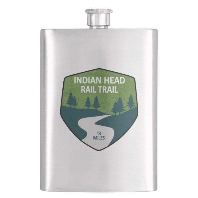 Indian Head Rail Trail Hip Flask (Front)
