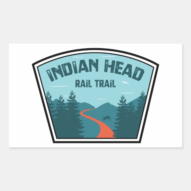 Indian Head Rail Trail Rectangular Sticker (Front)