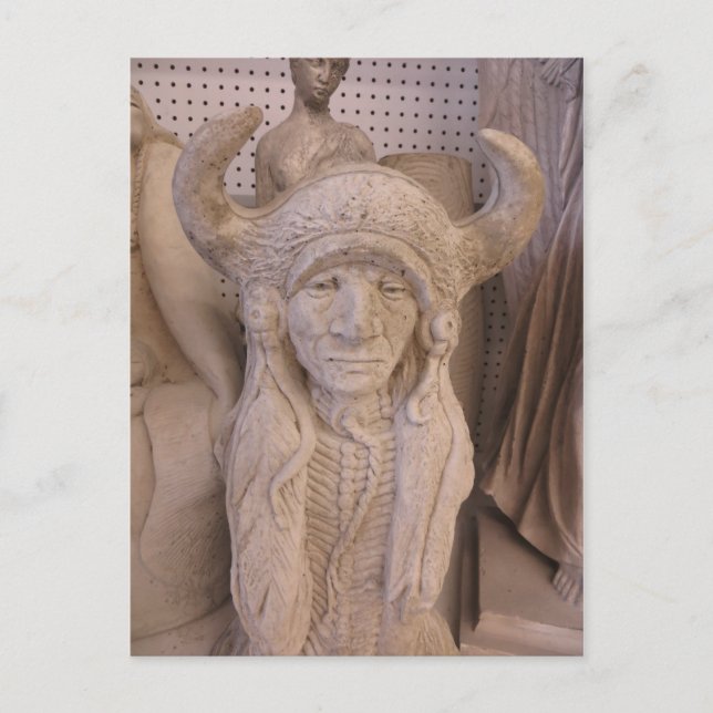 Indian Head Sculpture Postcard (Front)