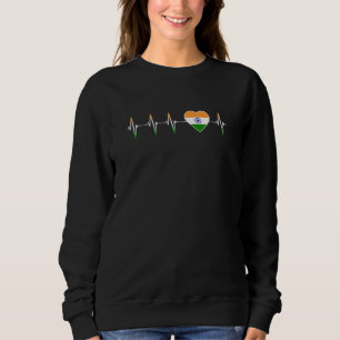 Indian Heartbeat I Love India Flag Heart Country Sweatshirt