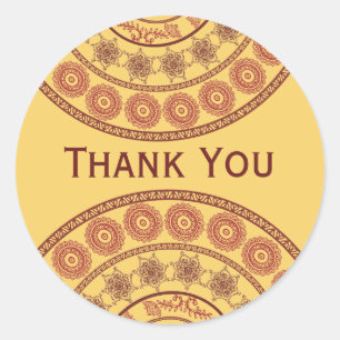 Indian Henna Mehndi Wedding Oval Sticker