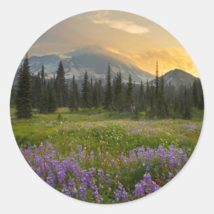 Indian Henry's Hunting Ground at sunrise Classic Round Sticker