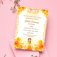 Indian Hindu Bride Haldi Ceremony Ganesha Floral