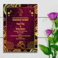 Indian Hindu Engagement Ceremony Golden Elements