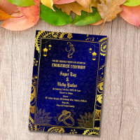 Indian Hindu Engagement Ceremony Golden Elements