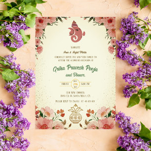 Indian Hindu Housewarming Griha Pravesh Invitation