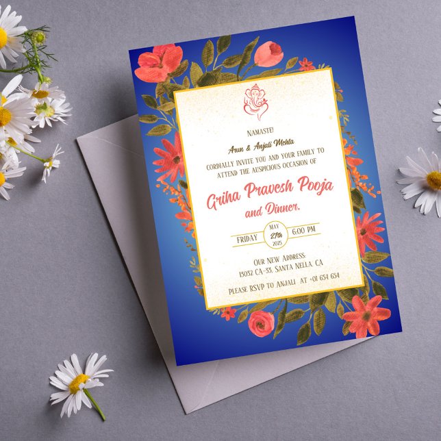Indian Hindu Housewarming Griha Pravesh Invitation (Creator Uploaded)