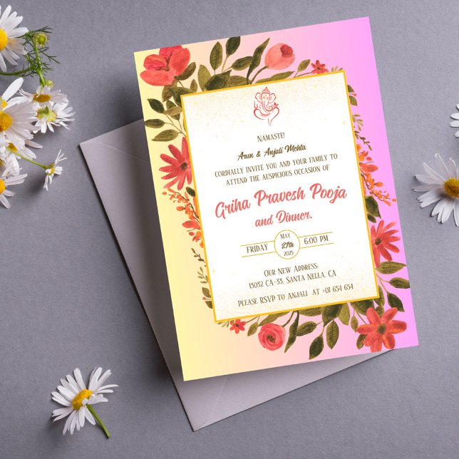 Indian Hindu Housewarming Griha Pravesh Invitation (Creator Uploaded)