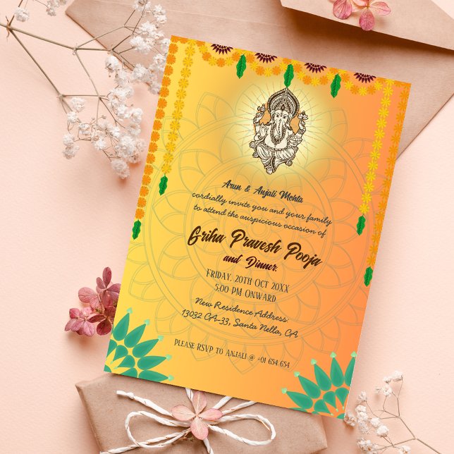 Indian Hindu Housewarming Griha Pravesh Invitation (Creator Uploaded)