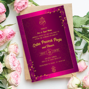 Indian Hindu Housewarming Griha Pravesh Invitation