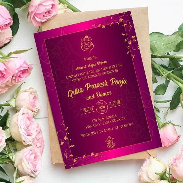 Indian Hindu Housewarming Griha Pravesh Invitation (Creator Uploaded)