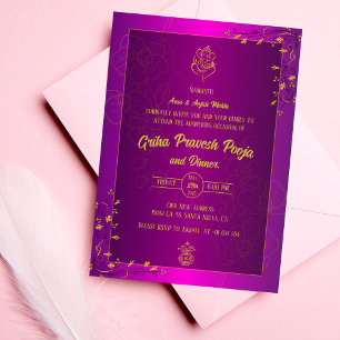 Indian Hindu Housewarming Griha Pravesh Invitation