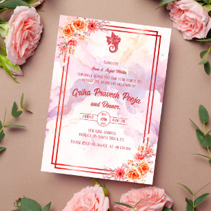 Indian Hindu Housewarming Griha Pravesh Invitation