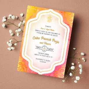 Indian Hindu Housewarming Griha Pravesh Invitation